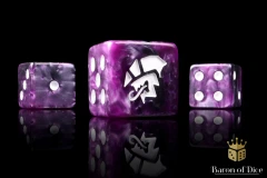 Alien Dice - Purple & White - Square Corner