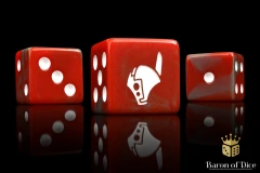 Robot Helm Dice - Red - Square Corner