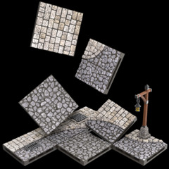 Warlock Dungeon Tiles: Town/Village - Town Square