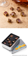 Metal & Enamel Dice Set (7pcs) Purple & Gold