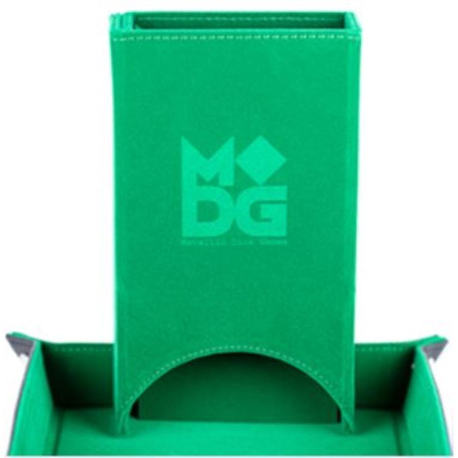 Fold Up Velvet Dice Tower: Green