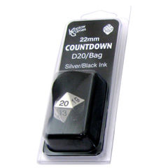 22mm Countdown D20/Bag Silver/black Ink