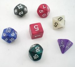 Assorted Color Pearlized 7 Pc Gaming Dice Set