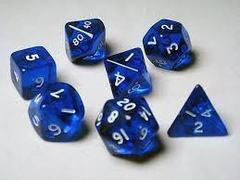 Jumbo Transparent Blue Polyhedral Dice with Dice Bag