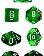 Translucent Poly Green/White 7-Die Set Revised