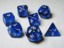 Jumbo Transparent Blue Polyhedral Dice with Dice Bag