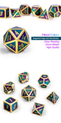 Metal & Enamel Dice Set (7pcs) Jester