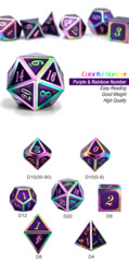 Metal & Enamel Dice Set (7pcs) Purple Iridescence