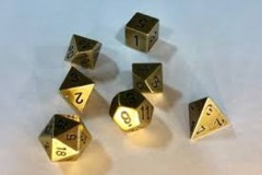 Solid Metal Old Brassl Color Polyhedral 7-Die Set