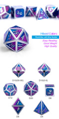 Metal & Enamel Dice Set (7pcs) Cotton Candy