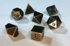 Solid Metal Dark Metal Color Polyhedral 7-Die Set