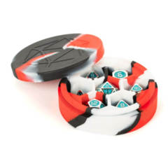 Silicone Round Dice Case - Red/Black/White