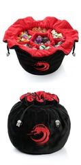 Drawstring Sectional Dice Pouch [Black]