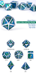 Metal & Enamel Dice Set (7pcs) Earth