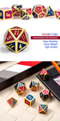 Metal & Enamel Dice Set (7pcs) Napoleon