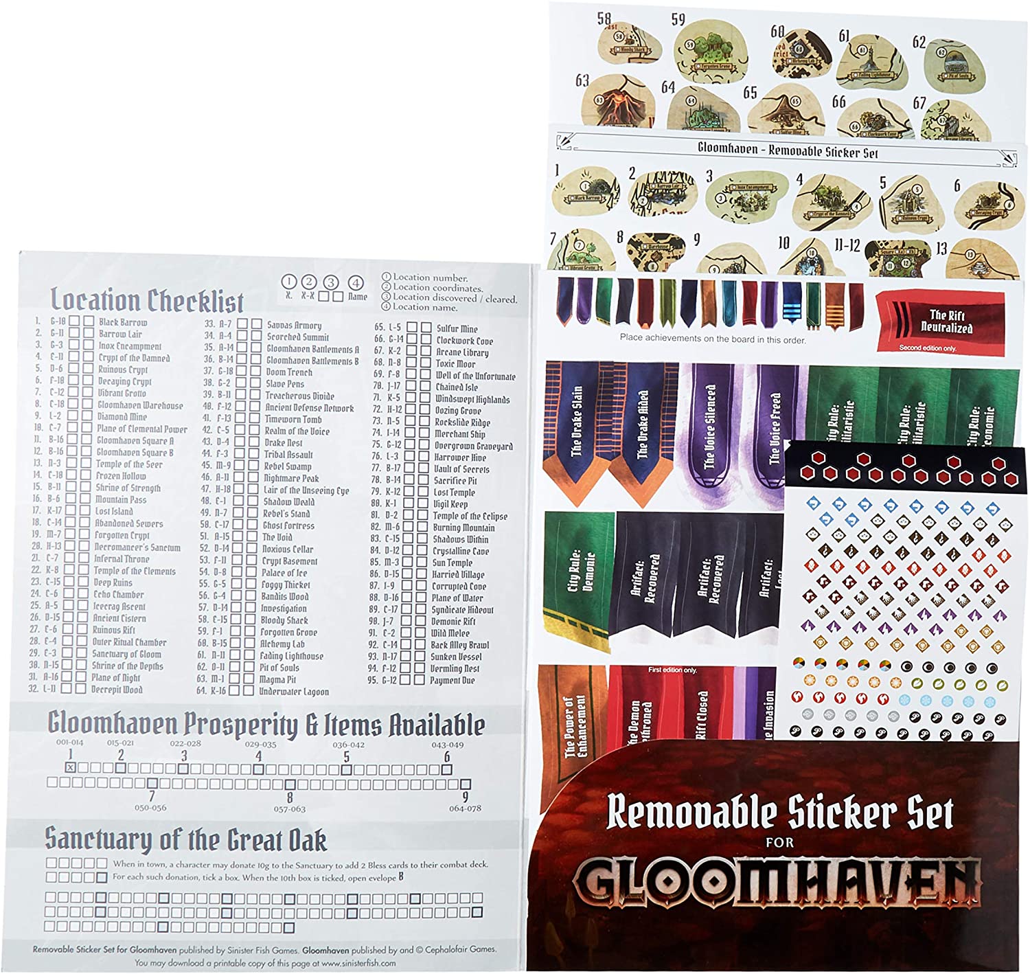 Gloomhaven Removable Sticker Set