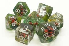 Old School 7 Piece DnD RPG Dice Set - Dragon Eye - Mist