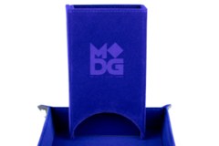 Fold Up Velvet Dice Tower: Blue