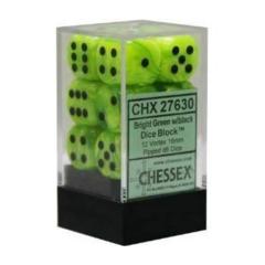 Chessex Dice CHX27630 vortex 16mm d6 bright green/black