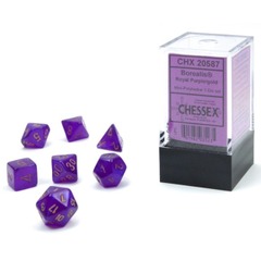 Royal Purple/Gold Mini polyhedral 7 die set CHX20587