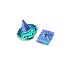Polyhero Wizard d20 Wizard Hat and D2 Spellbook Aether Mist PHD2338