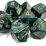 Chessex Scarab Jade W/gold Polyhedral 7 Die Set chx27415