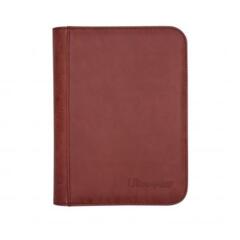 Pro Binder Premium Zippered 4 Pocket Suede Collection Ruby