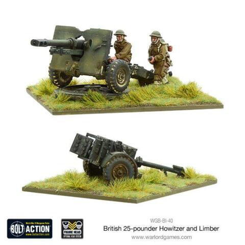 British 25 pdr Howitzer & Limber wgb-bi-40