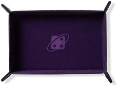 dice tray rectangle, folding-purple, copper buttons