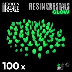 Green Glow Resin Crystals Small