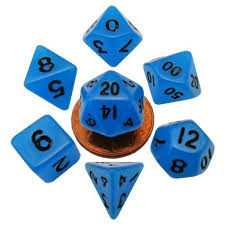MDG - Mini dice set - 10mm - Glow Blue - (889049) 4302