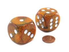30mm d6 Glitter Gold Silver chxDR3003