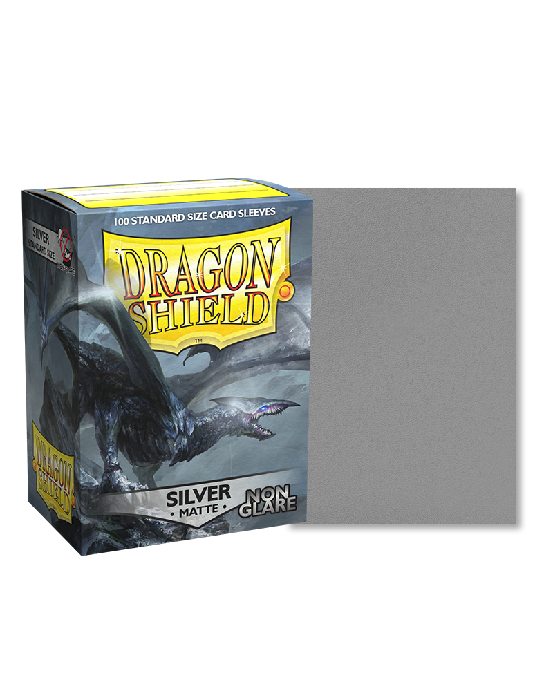 Dragon Shield: Standard Size Sleeves - Silver - Non-Glare - Silver (100 Count)