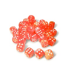 12mm 36d6 Festive Dahlia/White Dice (CHX27953)