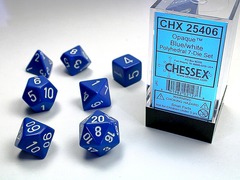 Opaque 7-Die Set Blue w/White - CHX25406