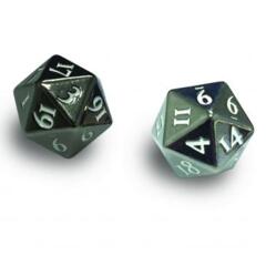 Ultra Pro-Heavy Metal D20 2-Dice Set - Gun Metal w/ White Numbers