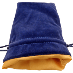 Velvet Dice Bag With Satin Liner 4″x6″ Blue w/ Gold Liner