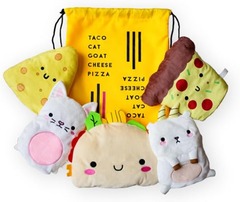 Taco Cat Goat Cheese Pizza Plush Mittens Set