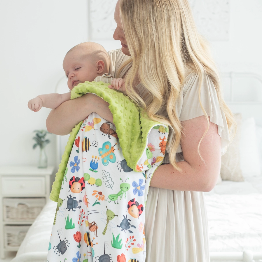 New - Baby & Toddler Minky Blanket - Bug Buddies