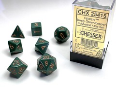 Opaque 7-Die Set Dusty Green w/Gold - CHX25415