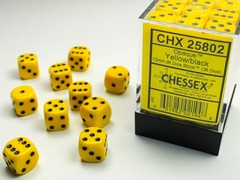 Opaque Yellow w/black 12mm D6 Dice Block - CHX25802