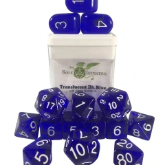 Translucent Dark Blue with White Numbers - Set of 15