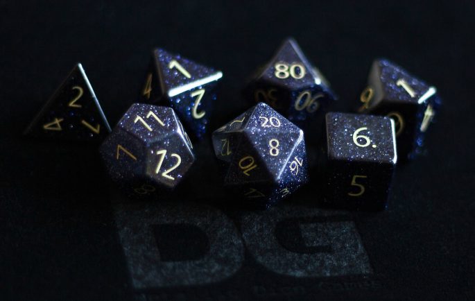Gemstone Polyhedral 7 Dice Set - Blue Sandstone