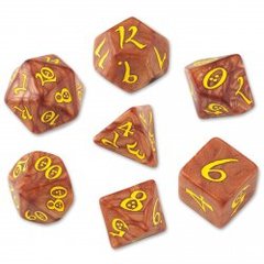 Caramel & Yellow Classic 7 Dice Set