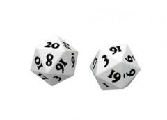 Ultra Pro - Heavy Metal Dice D20: Set Of 2 - White With Black Numbers