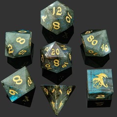 Gemstone RPG Dice Set Sharp Edge Labradorite