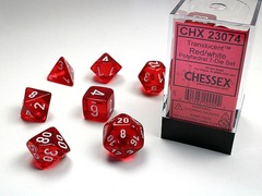 Translucent 7-Die Set Red w/White - CHX23074