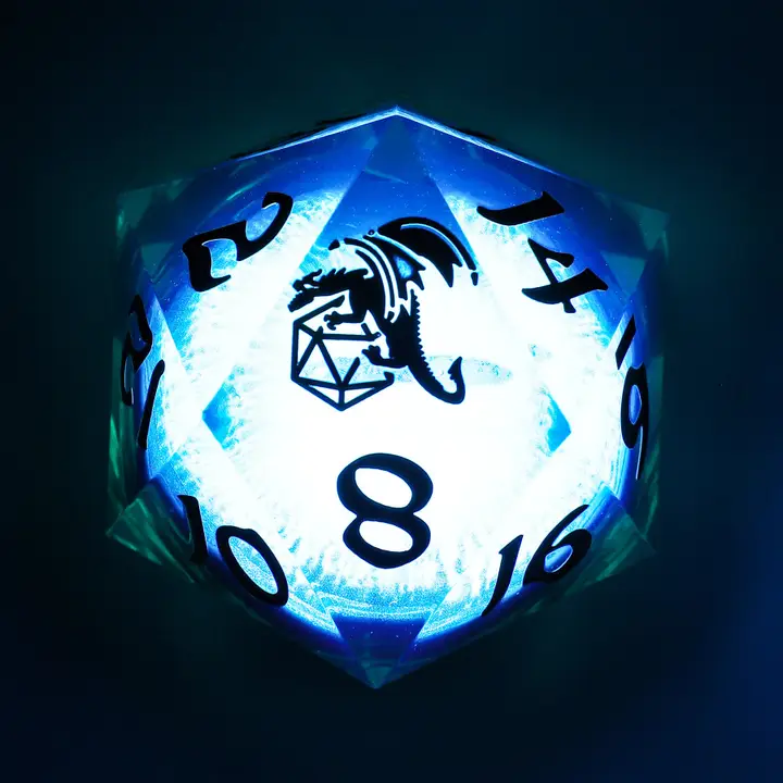 Sharp Edged Resin Led 55mm D20 - Beholders Gaze Green