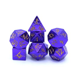 Metal Barbarian Dice Set: Shiny Purple w/Gold