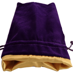 Velvet Dice Bag With Satin Liner 6″x8″ Purple w/ Gold Liner